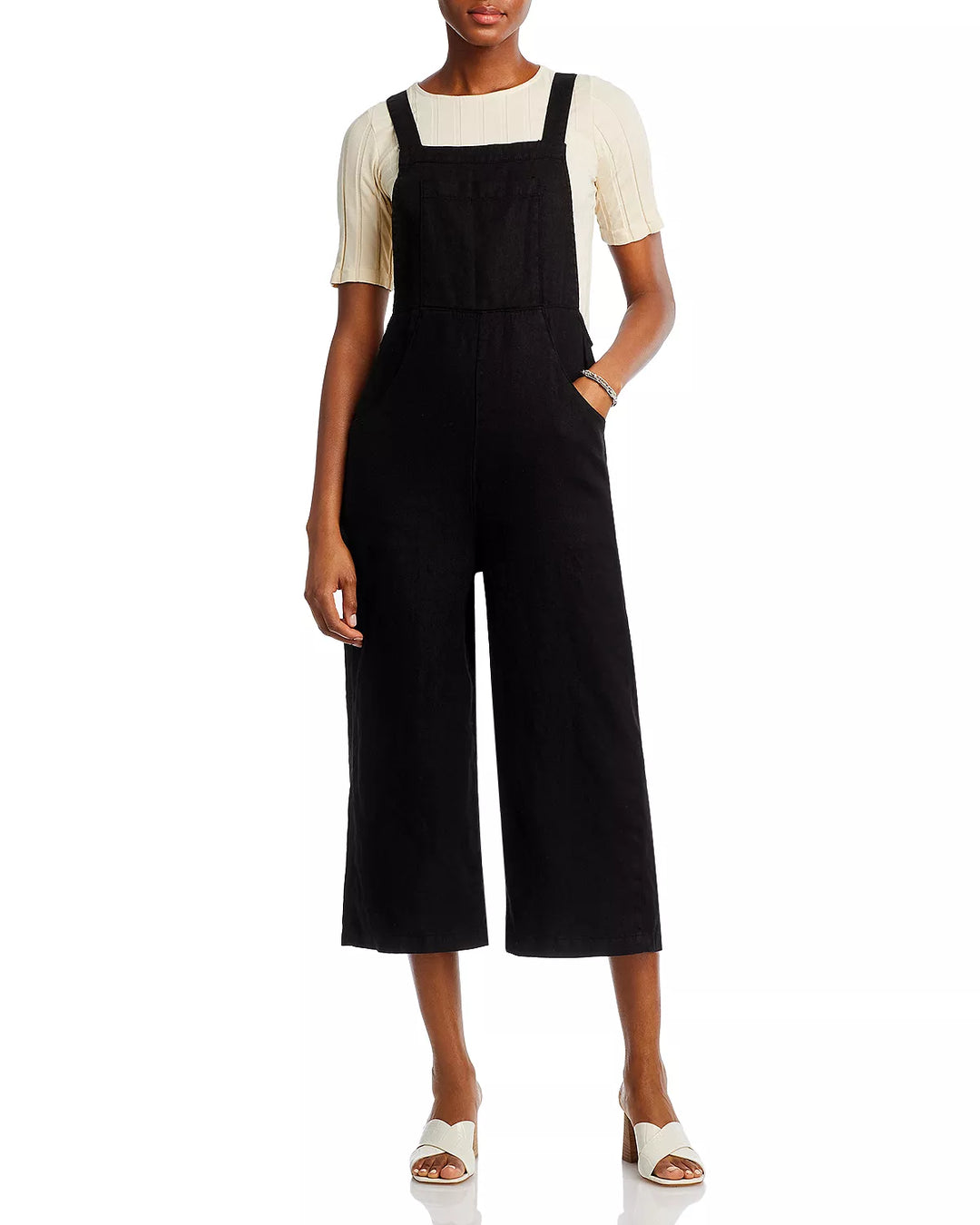 L'AGENCE Inaya Cropped Wide Leg Linen Jumpsuit