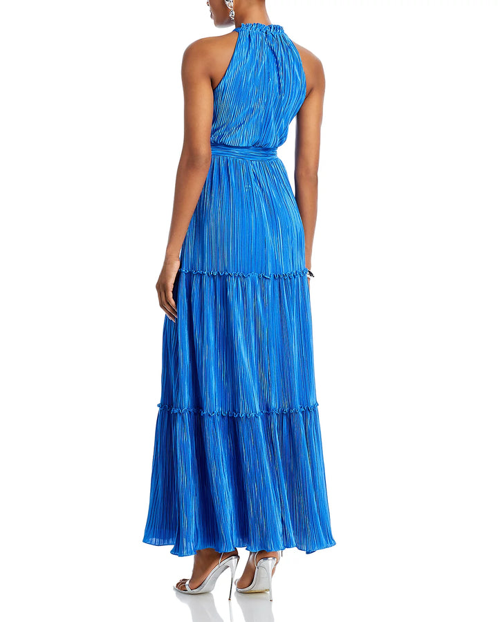 AQUA Pleated Tie Waist Dress