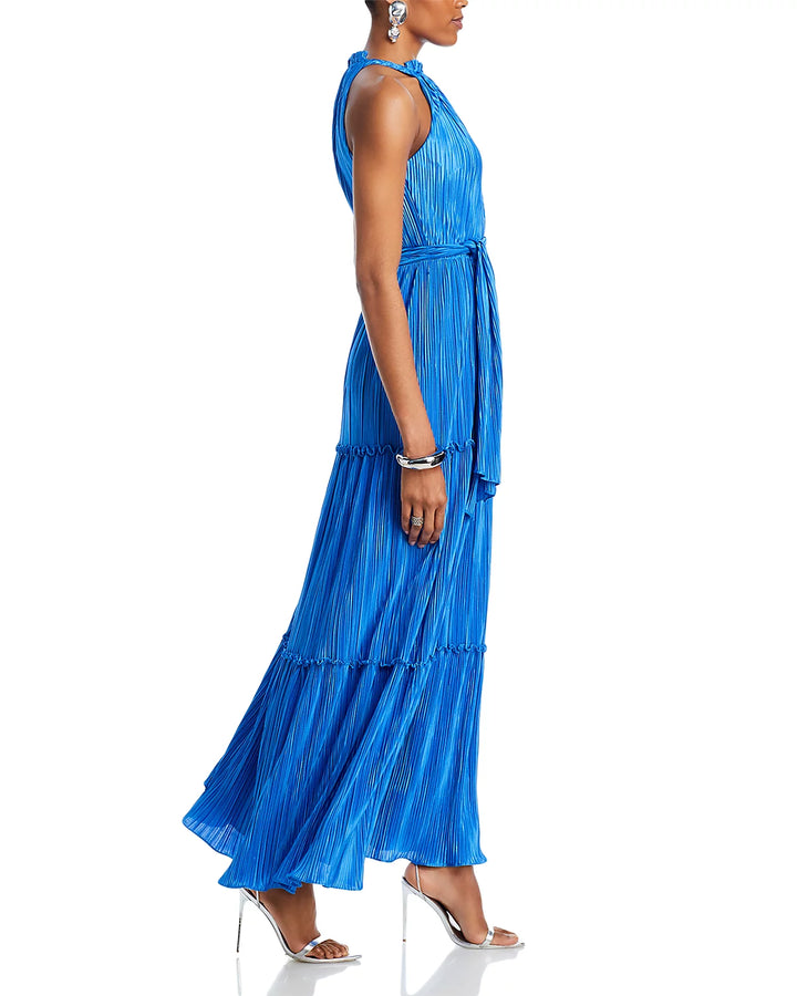 AQUA Pleated Tie Waist Dress