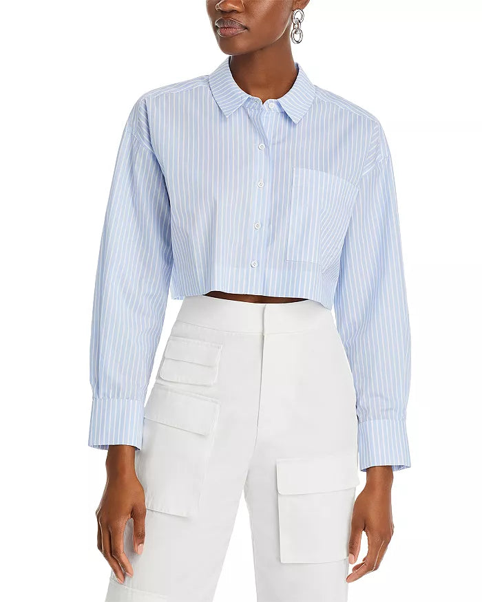 GREY LAB Striped Crop Shirt