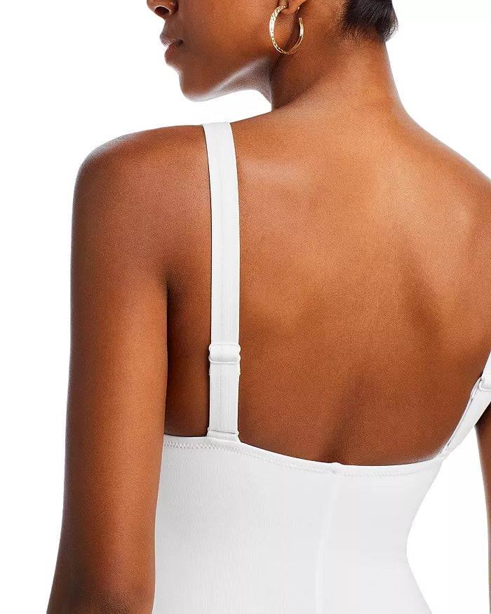 Robin Piccone Ava Plunge Neck Tie-Front One Piece Swimsuit