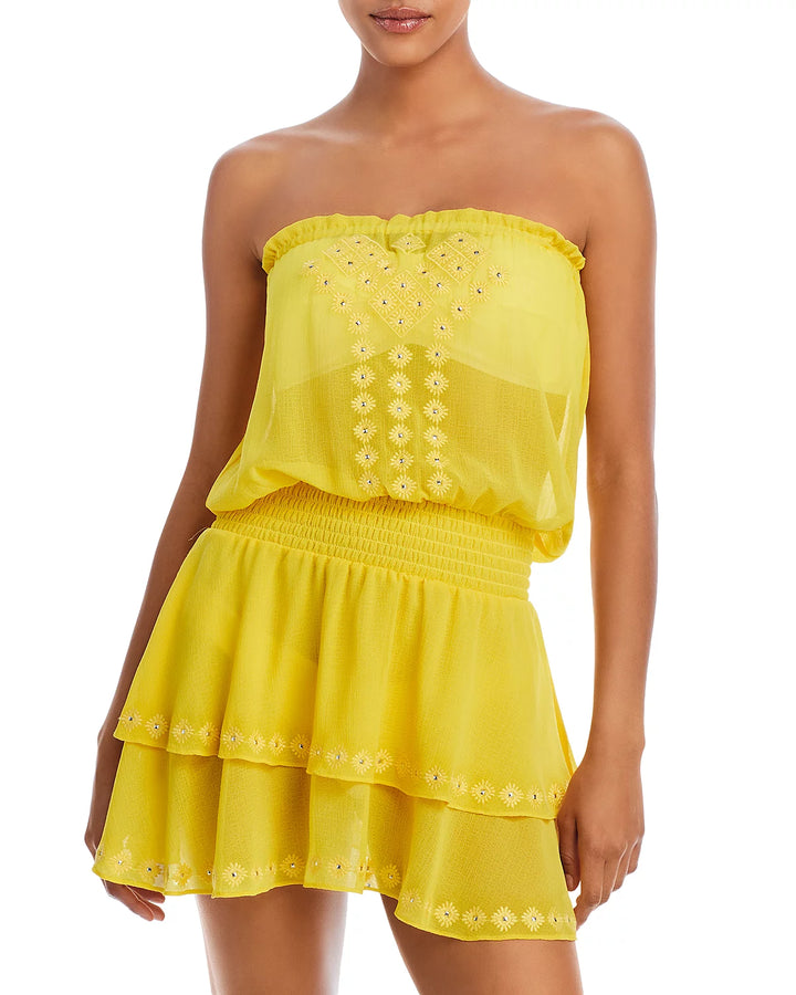 Ramy Brook Donna Embellished Strapless Mini Dress Swim Cover-Up