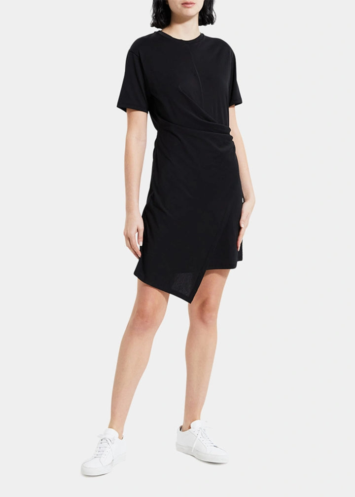 Theory Pima Cotton Draped Tee Dress