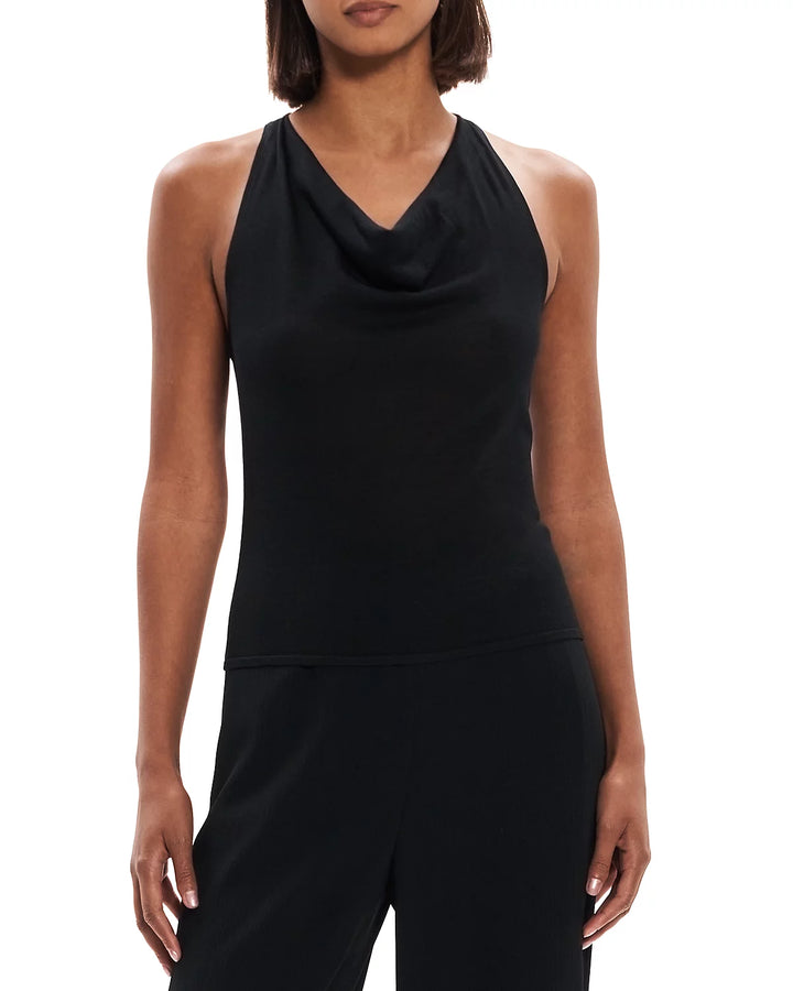 Theory Silk Cowl Neck Racer Tank