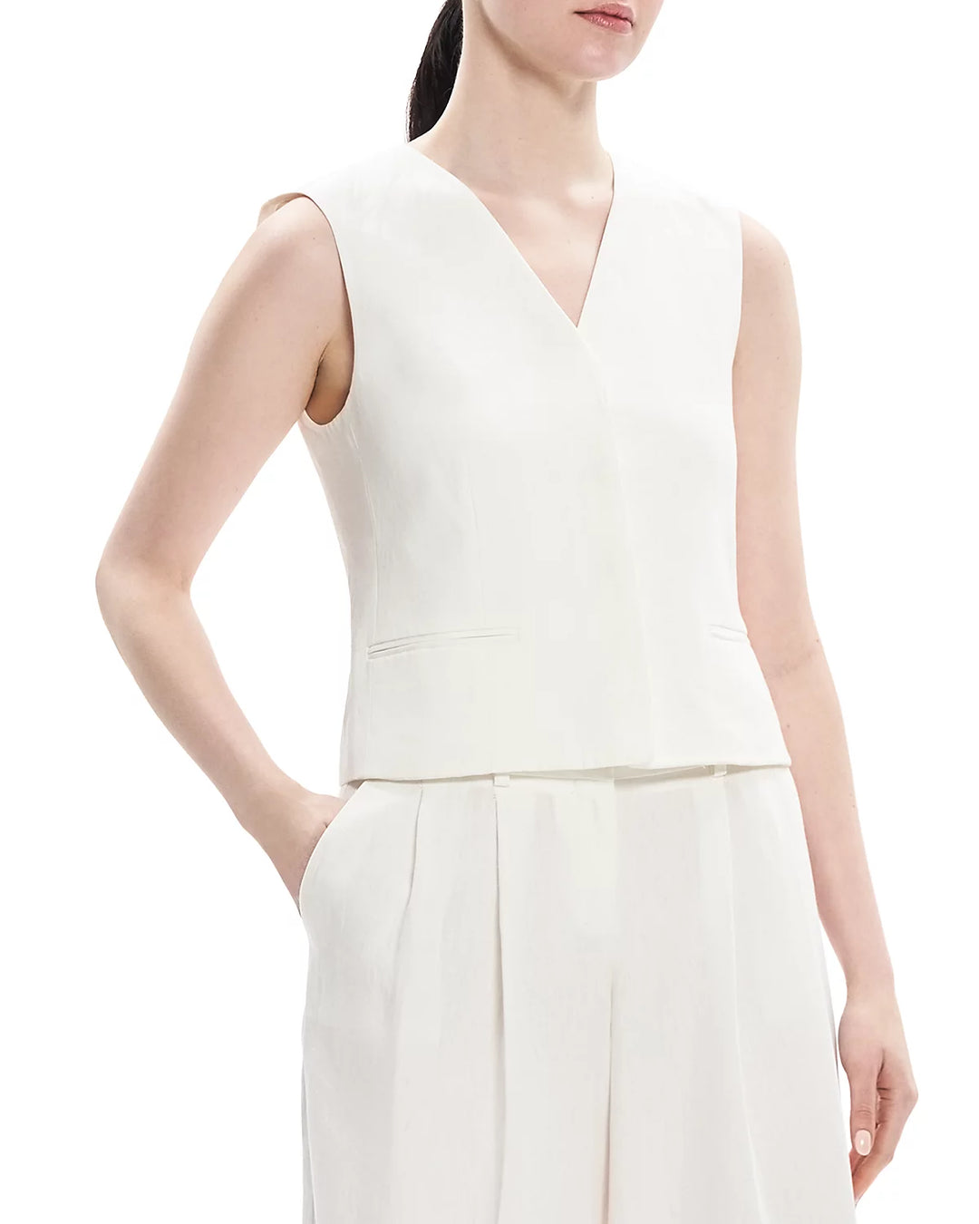 Theory Galena Linen Slim Vest