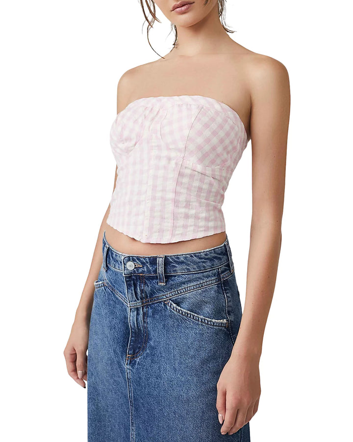 Free People Leilani Cotton Gingham Tube Top