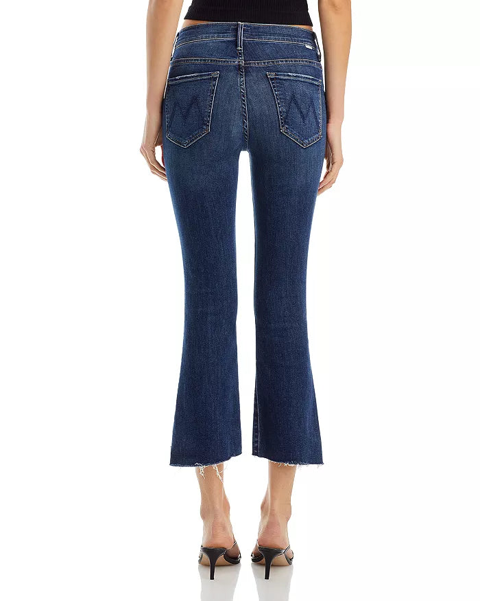 MOTHER The Insider High Rise Crop Step Fray Bootcut Jeans
