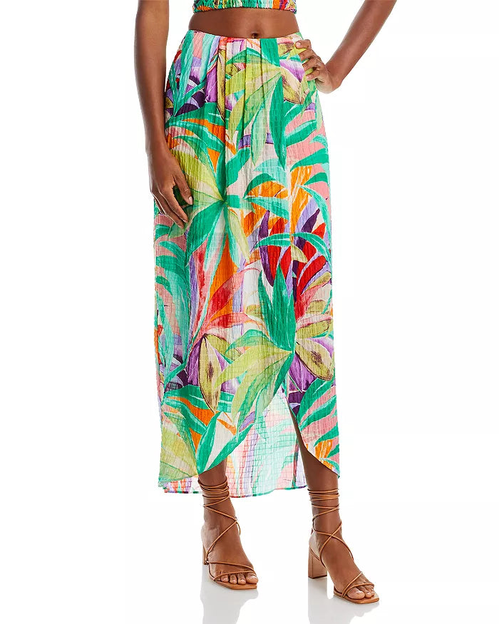 WAYF Kimmy Faux Wrap Midi Skirt