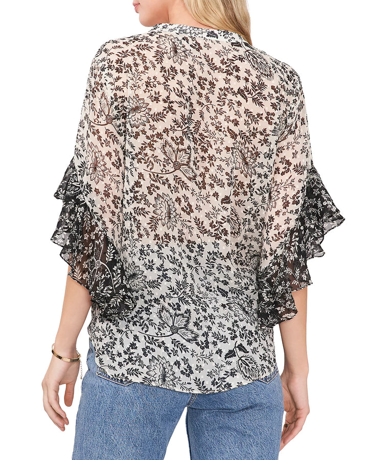 VINCE CAMUTO Pintucked Ruffle Cuff Blouse