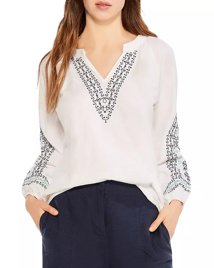 Nic+Zoe Cotton Embroidered Solstice Tunic Top