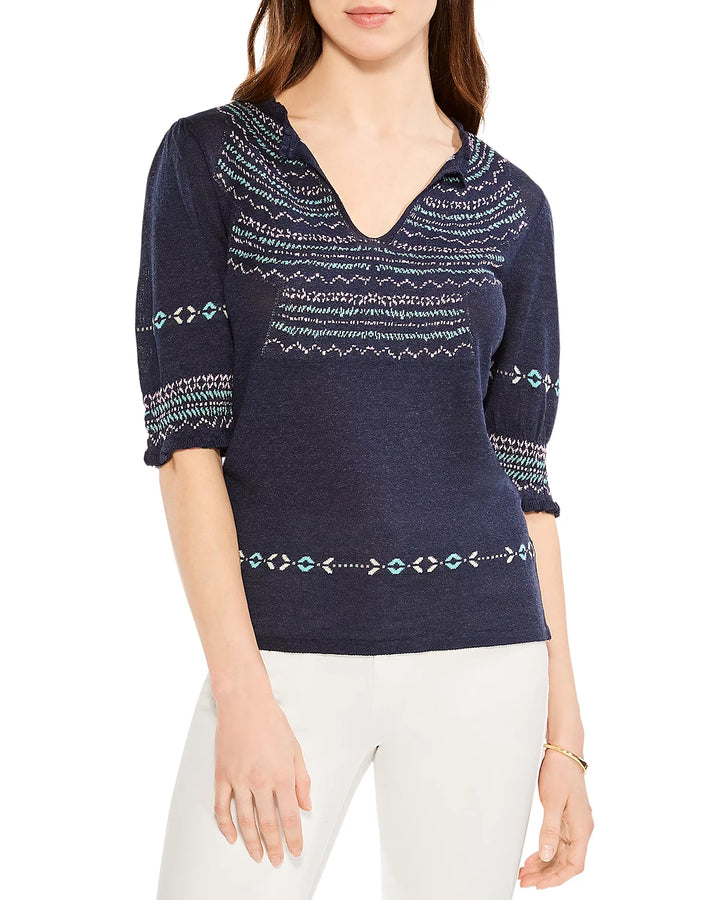 NIC+ZOE Intarsia Stitches Sweater