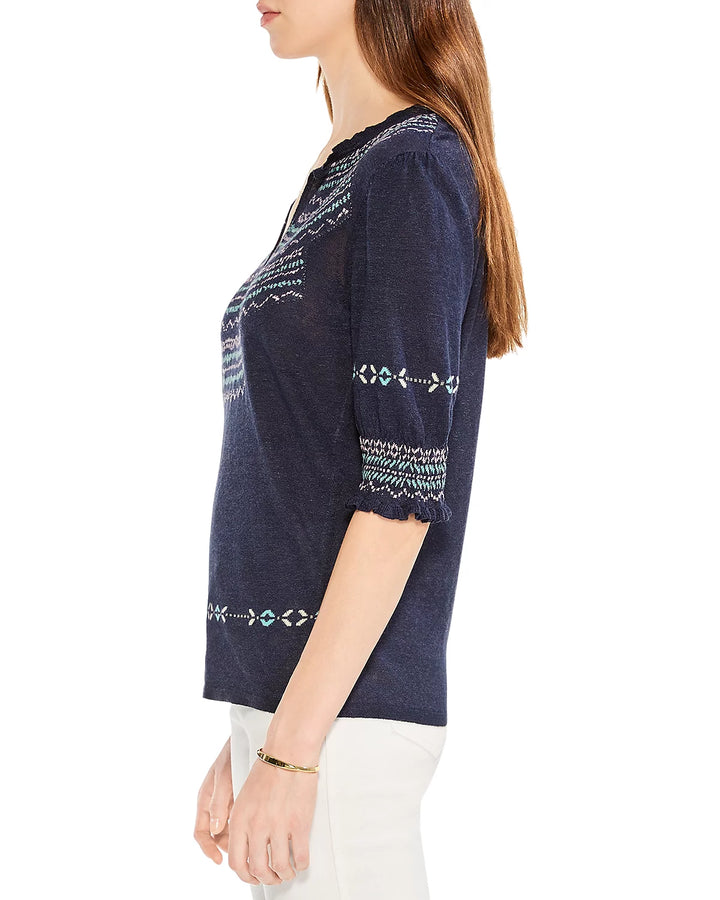 NIC+ZOE Intarsia Stitches Sweater