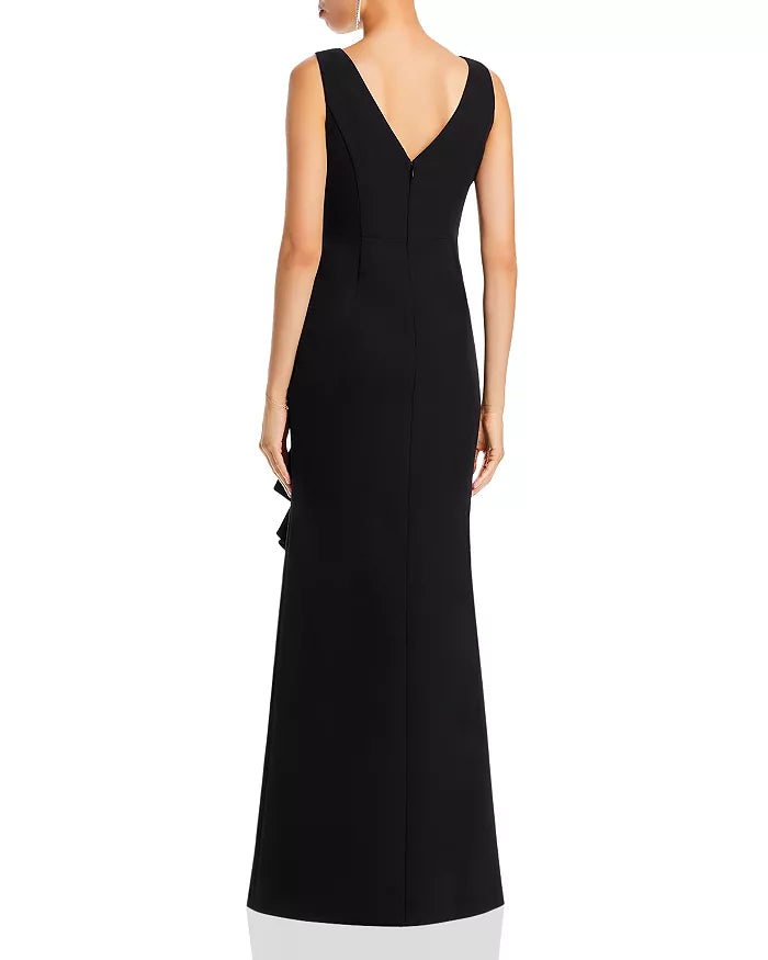 Eliza J Sleeveless Cascading-Ruffle Gown