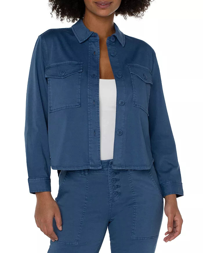 Liverpool Los Angeles Cropped Shirt Jacket