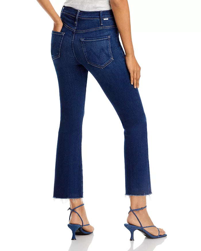 MOTHER The Hustler High Rise Frayed Flare Leg Ankle Jeans