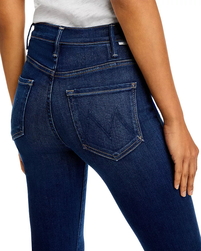 MOTHER The Hustler High Rise Frayed Flare Leg Ankle Jeans