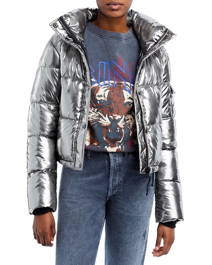 AQUA Metallic Puffer Coat