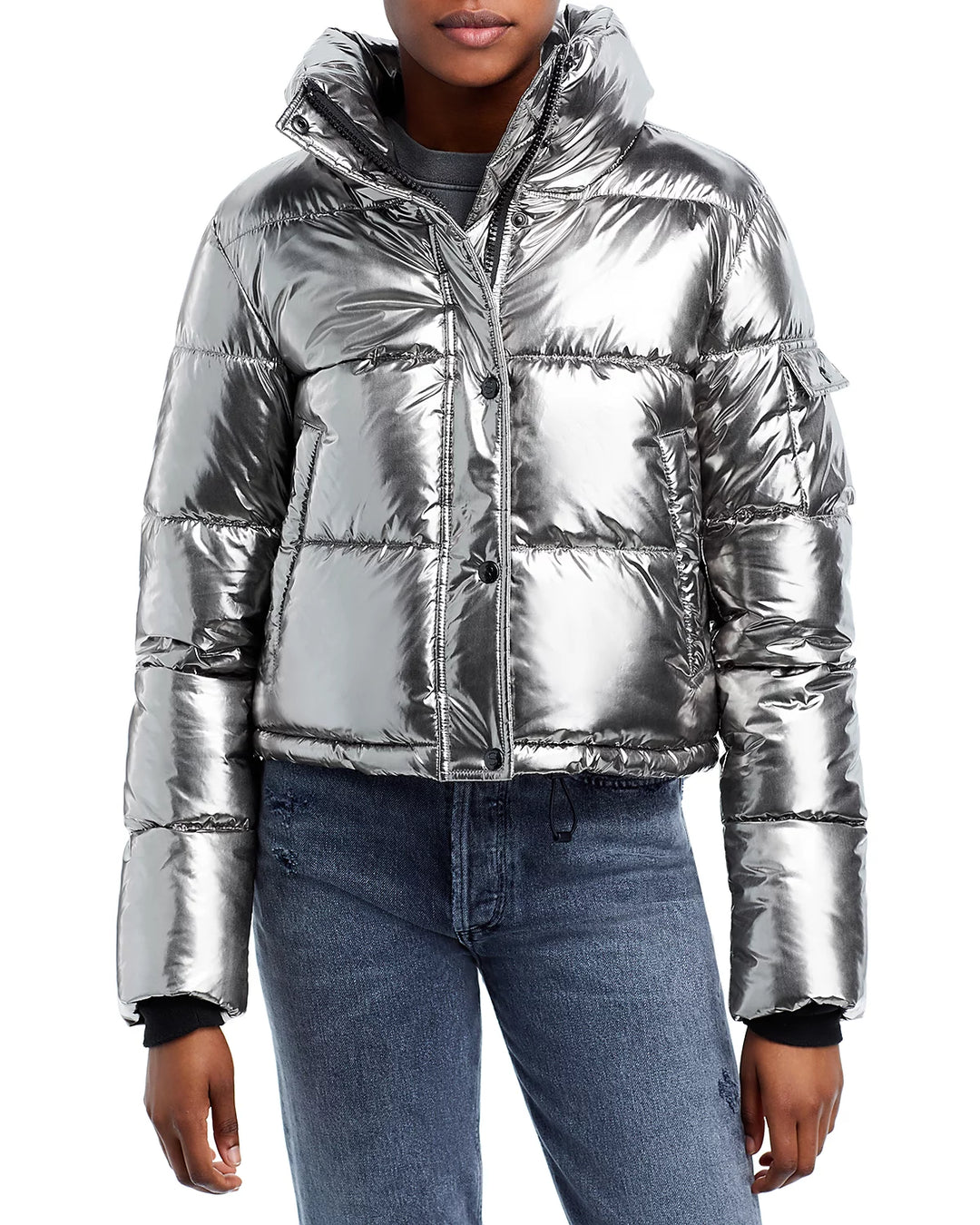 AQUA Metallic Puffer Coat