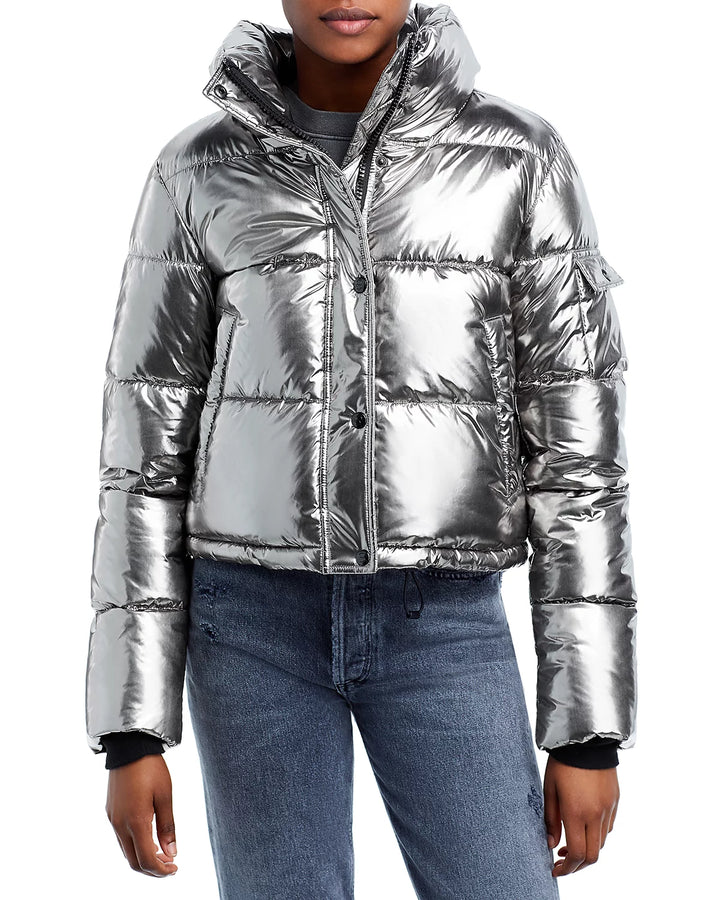 AQUA Metallic Puffer Coat
