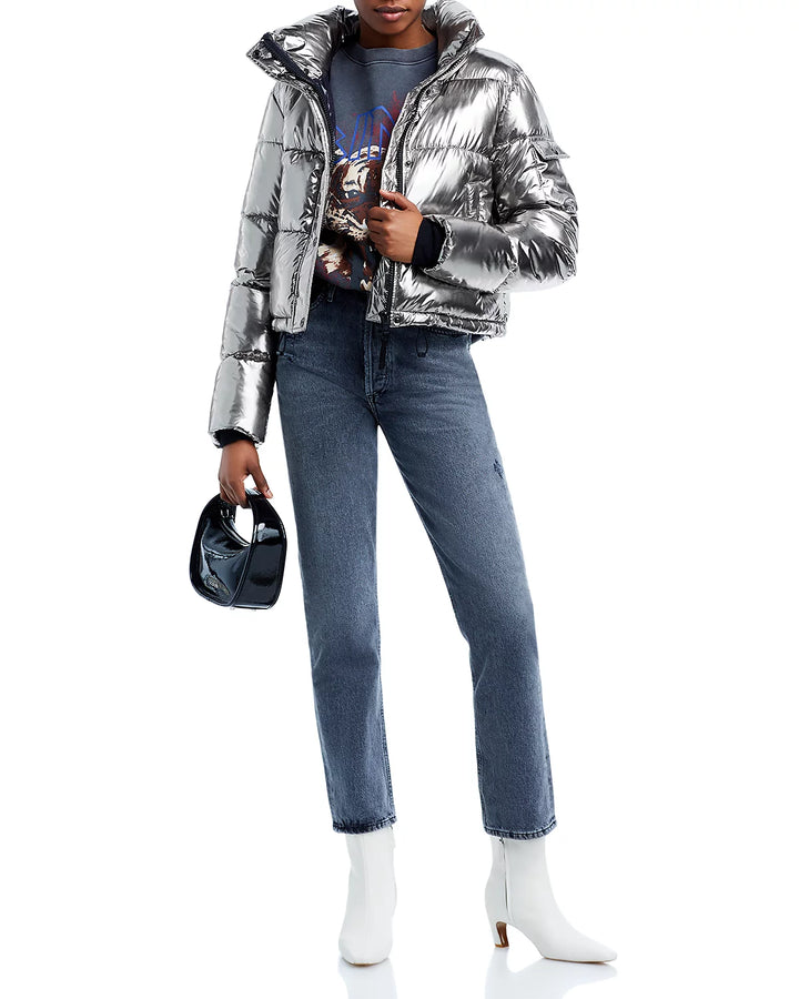AQUA Metallic Puffer Coat