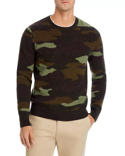 The Men Store Camo Crewneck Merino Wool Sweater