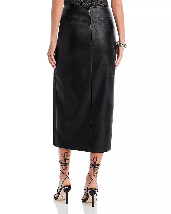 Bardot Dante Faux Leather Midi Skirt