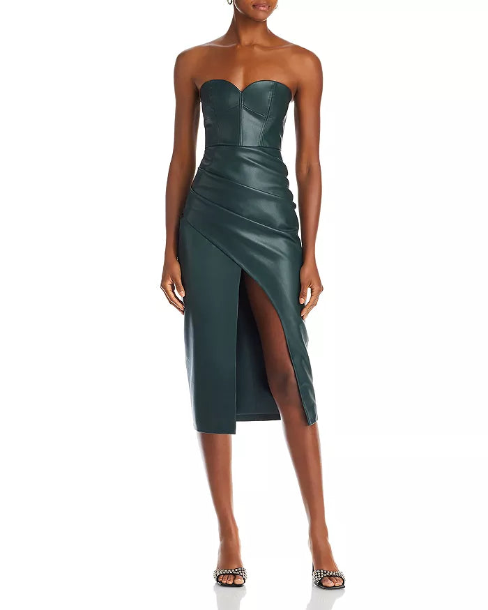 Bardot Kai Faux-Leather Midi Dress