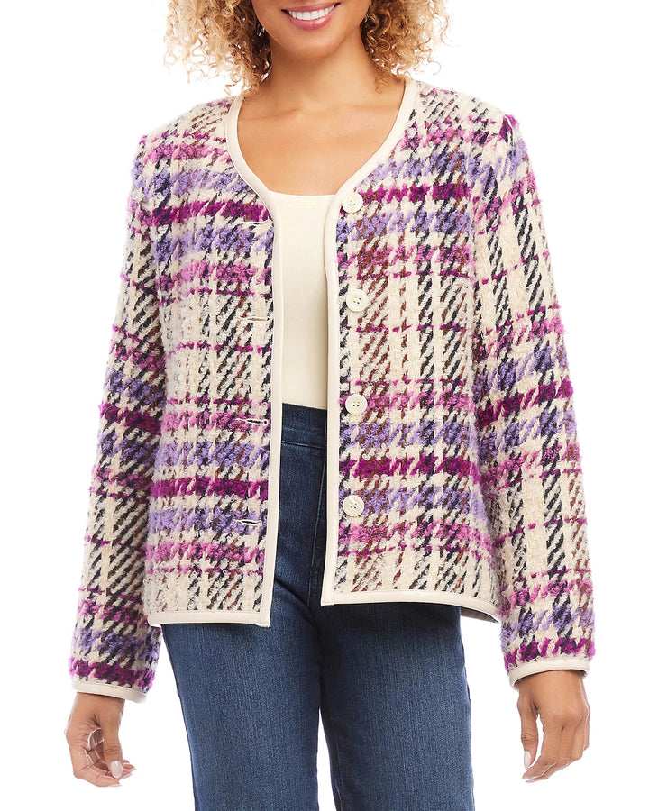 Karen Kane Plaid Bouclé Jacket