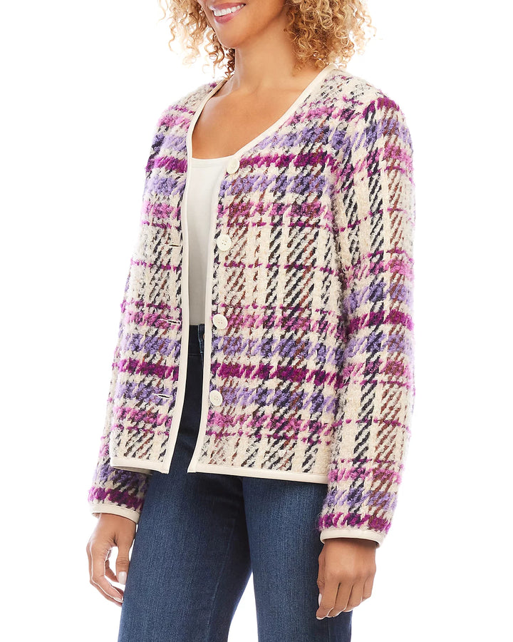 Karen Kane Plaid Bouclé Jacket