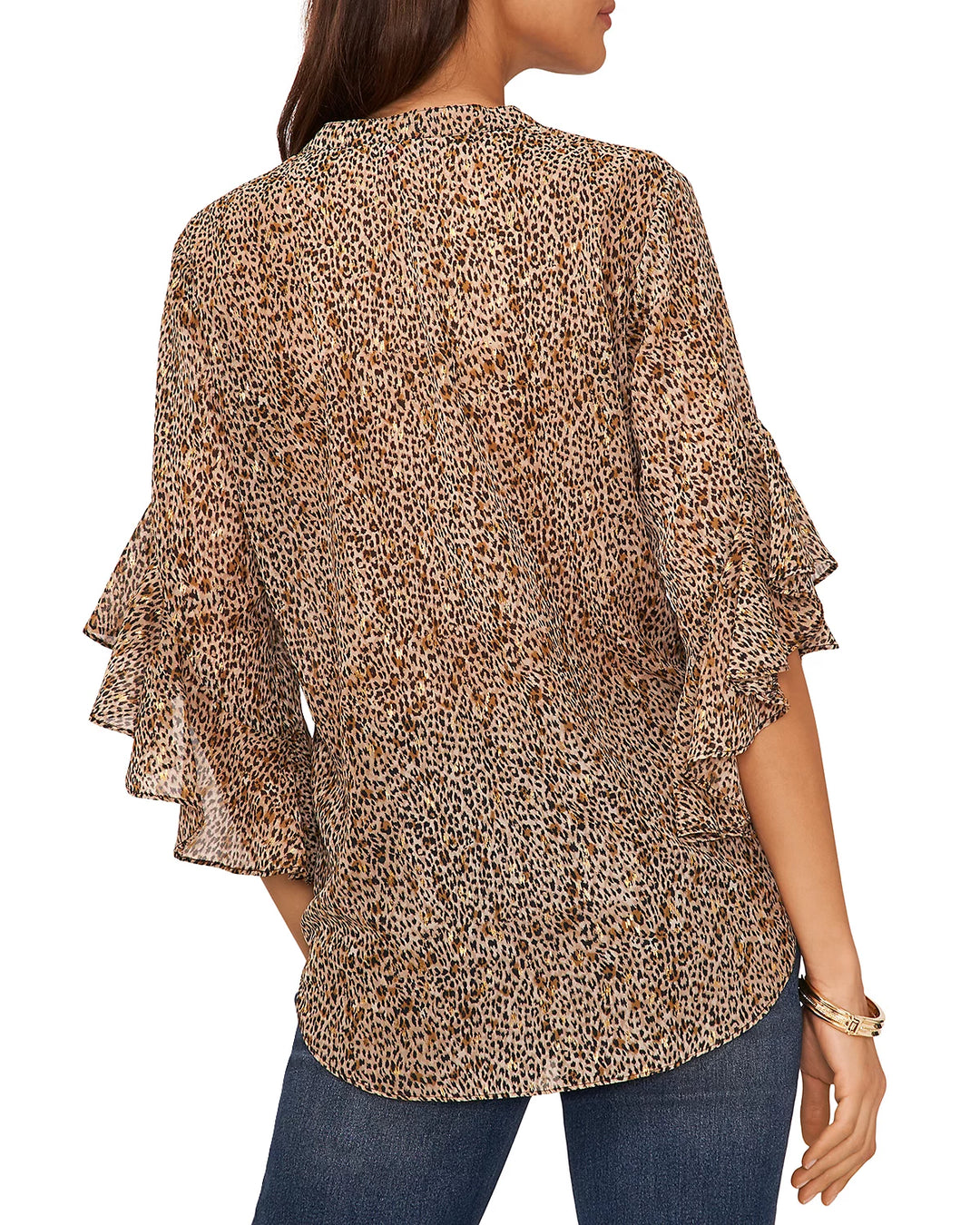 VINCE CAMUTO Ruffled Sleeve Pintucked Blouse