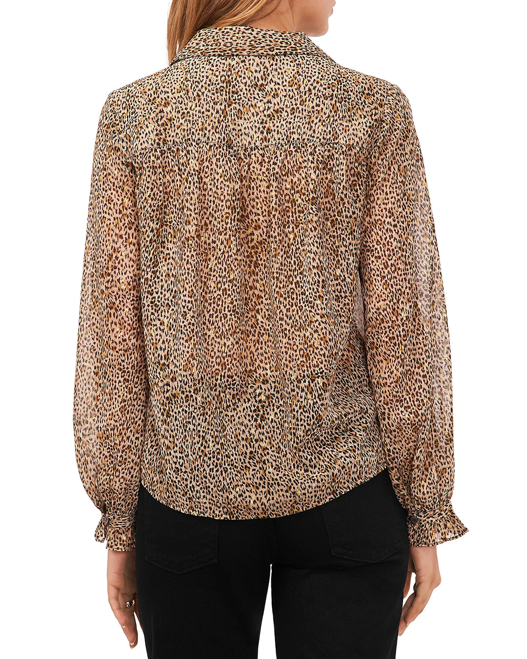 VINCE CAMUTO Animal Print Blouson Sleeve Blouse