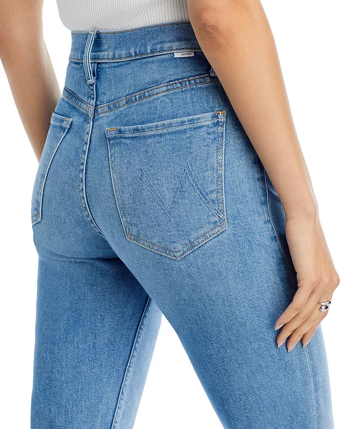 MOTHER The Tomcat High Rise Ankle Fray Straight Leg Jeans