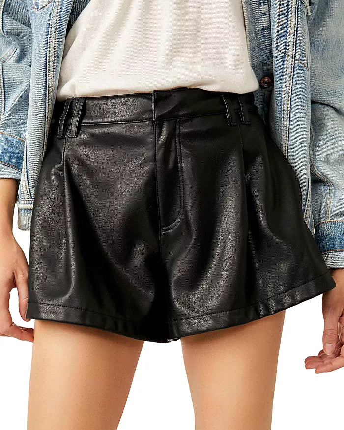 Free People Free Reign Faux Leather Shorts