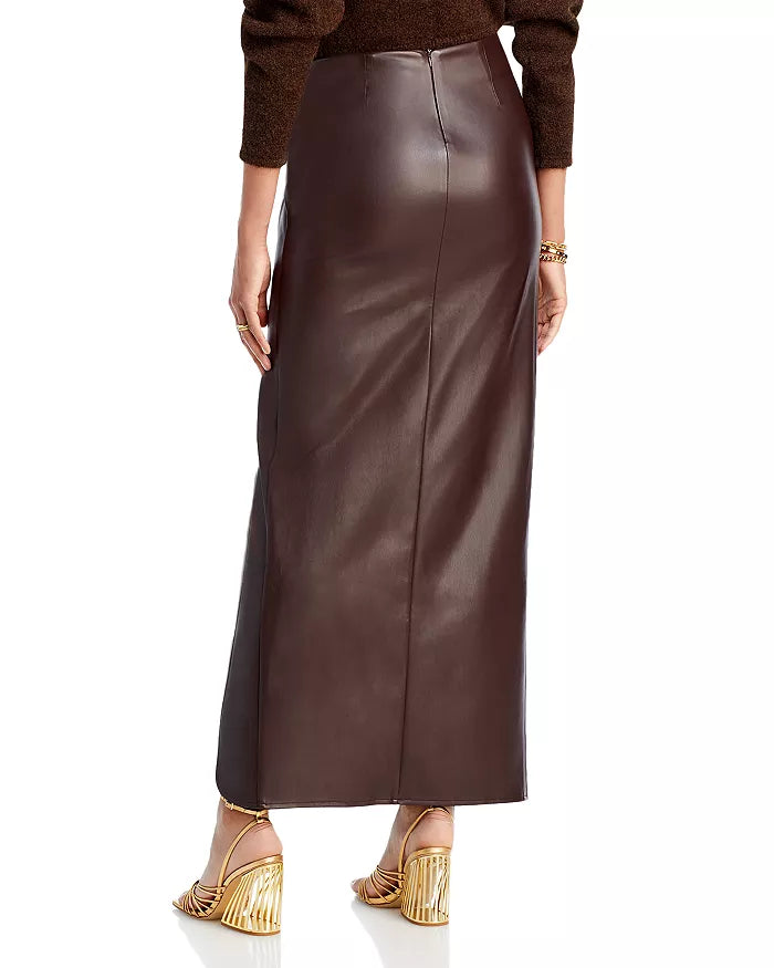 Line & Dot Carmela Twisted Faux Leather Skirt