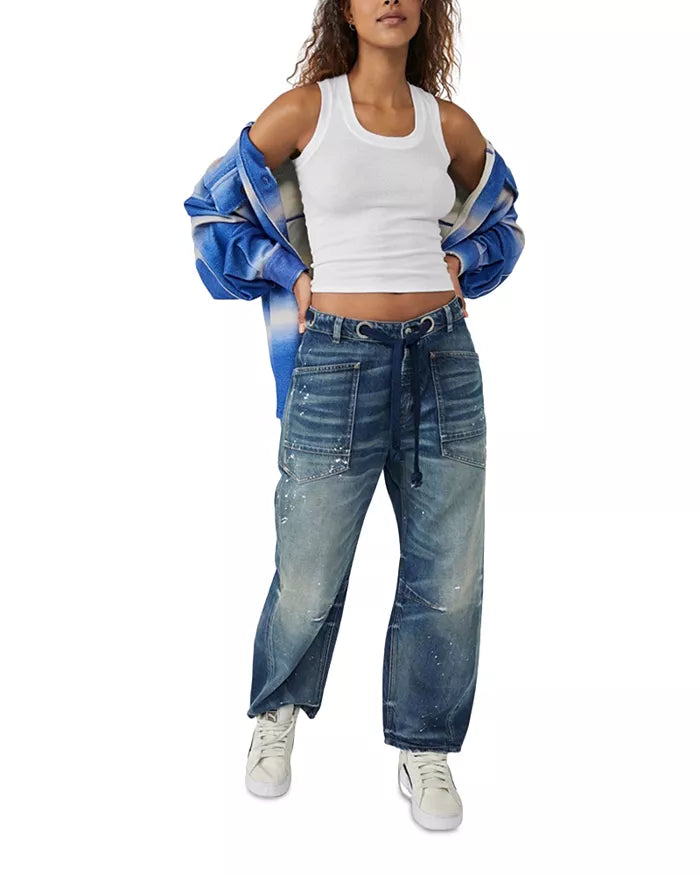 Free People Moxie Moxie Pull-On Barrel Jeans