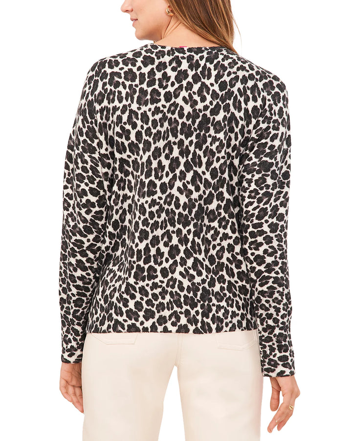 VINCE CAMUTO Elegant Leopard Print Sweater