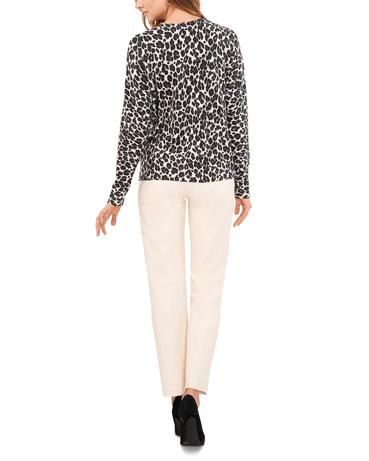 VINCE CAMUTO Elegant Leopard Print Sweater