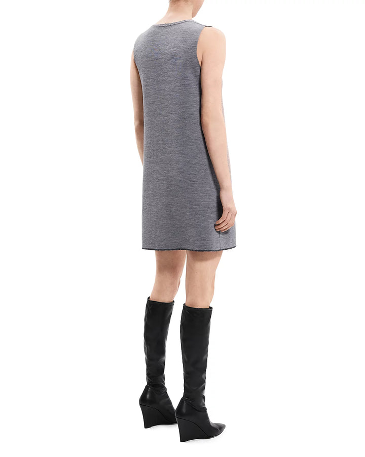 Theory Double Face Wool Reversible Shift Mini Dress