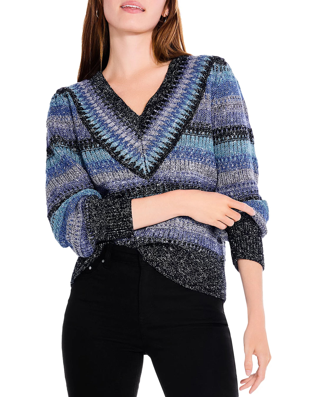 NIC+ZOE Sapphire Stripes Sweater