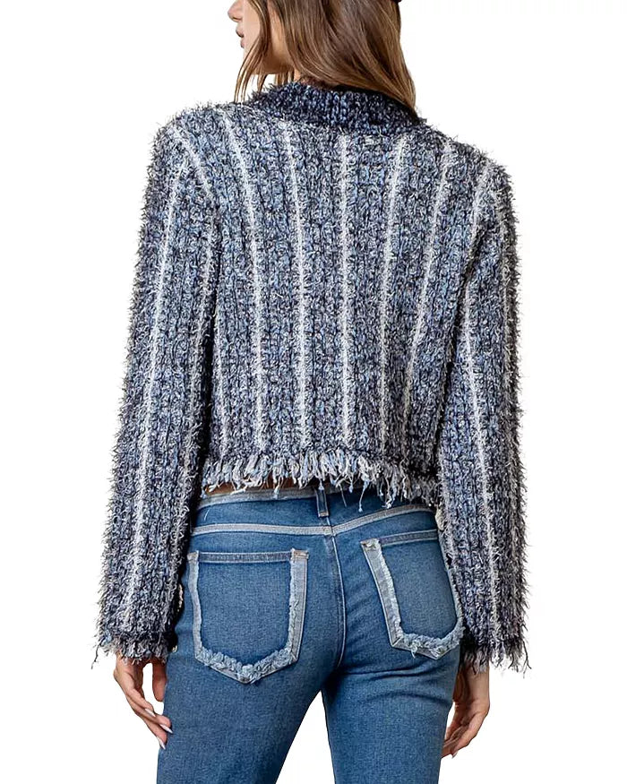 Moon River Textured Knit Cropped Cardigan