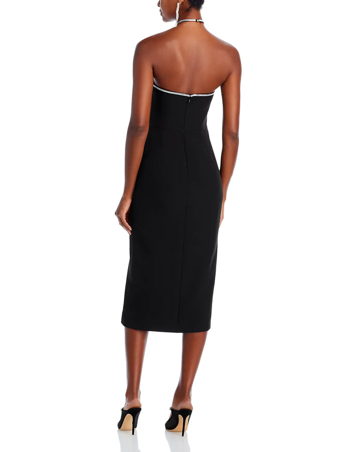 HALSTON Piper Crystal Trim Dress