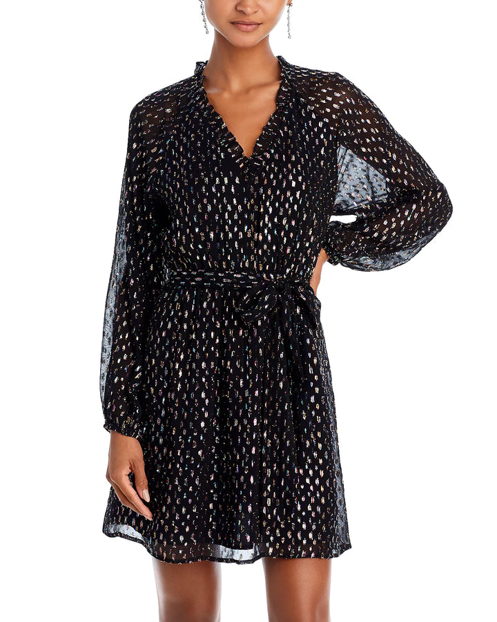 AQUA Rainbow Dot Belted Dress