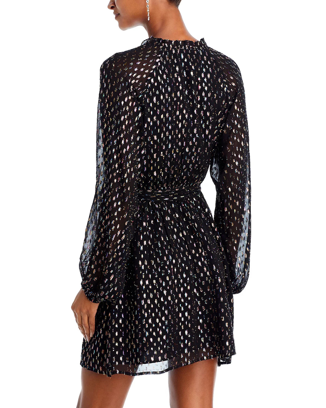 AQUA Rainbow Dot Belted Dress