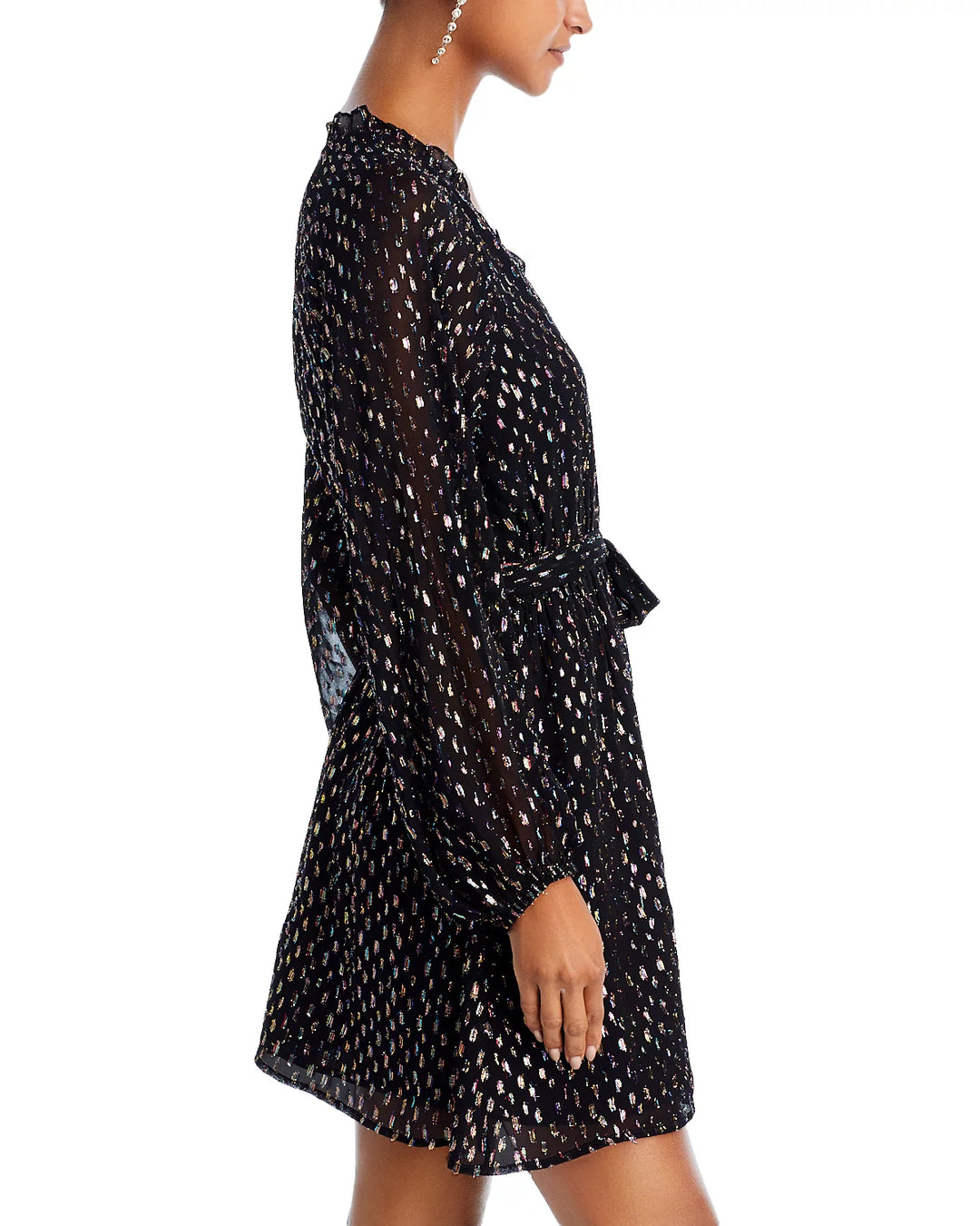 AQUA Rainbow Dot Belted Dress