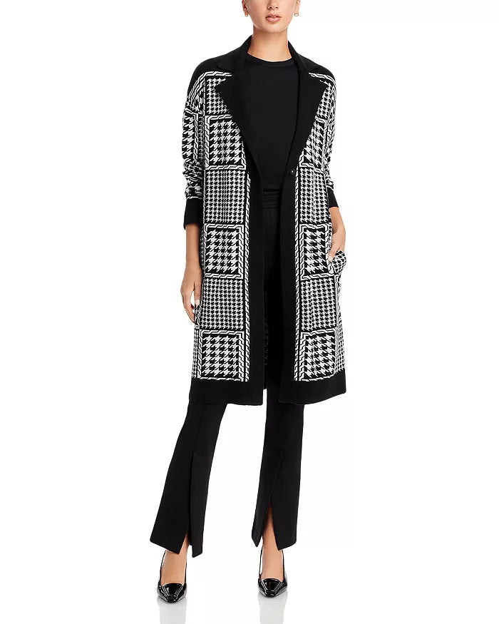 T Tahari Houndstooth Cardigan