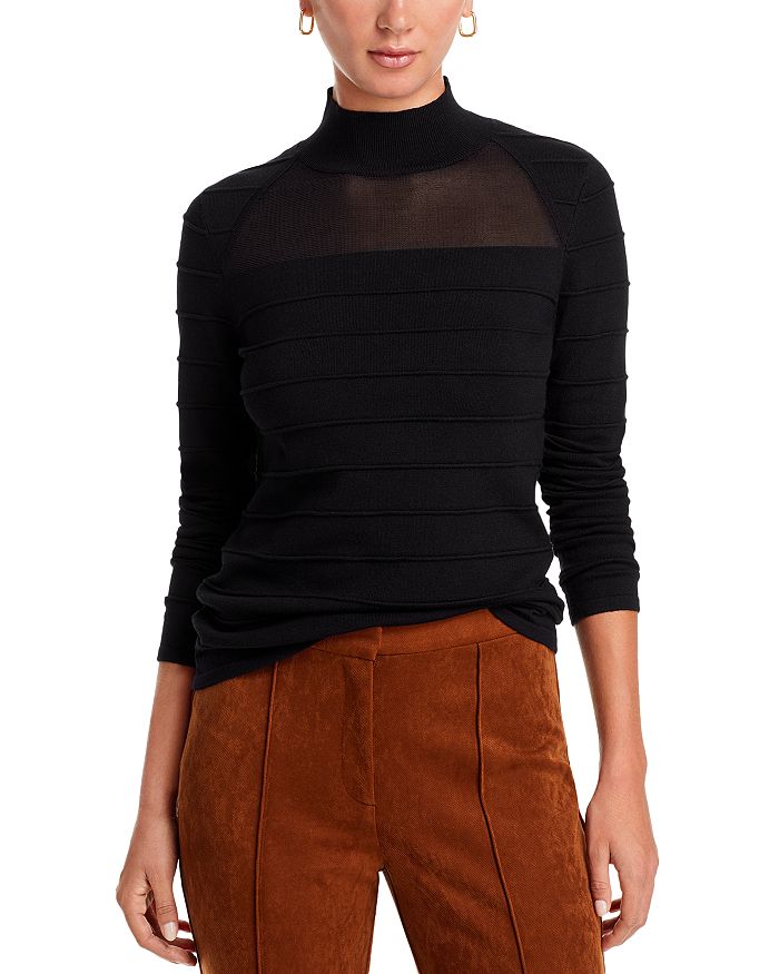 T Tahari Mesh Inset Sweater