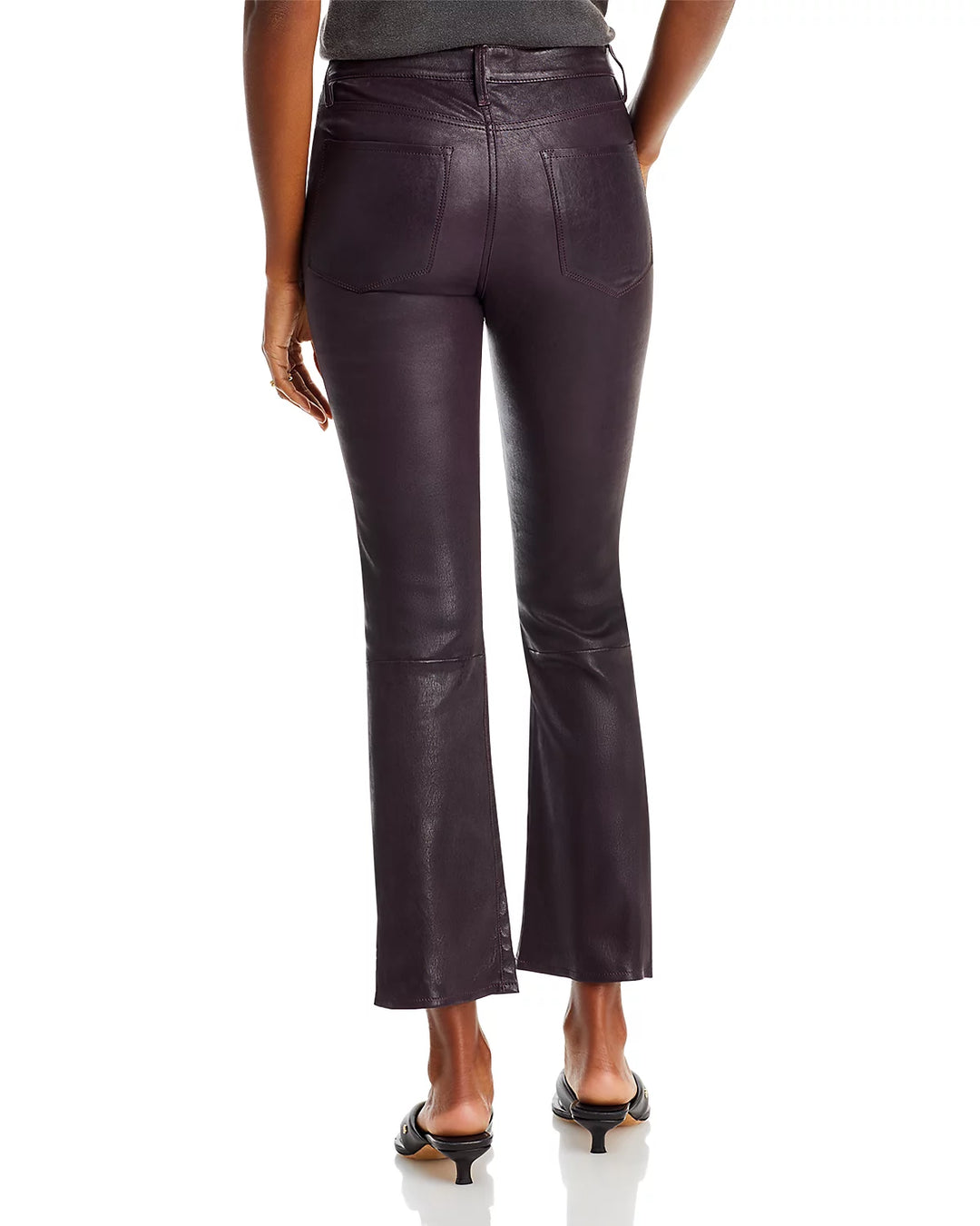 FRAME Le Crop Mini Bootcut Leather Pants