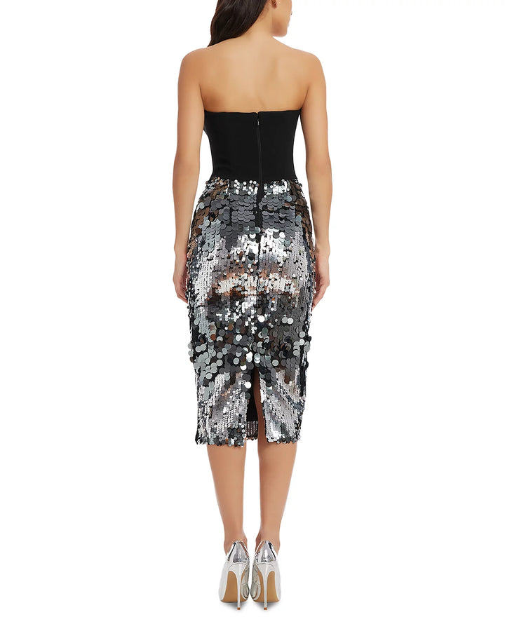 Dress the Population Robin Strapless Sequin Skirt Bodycon Dress