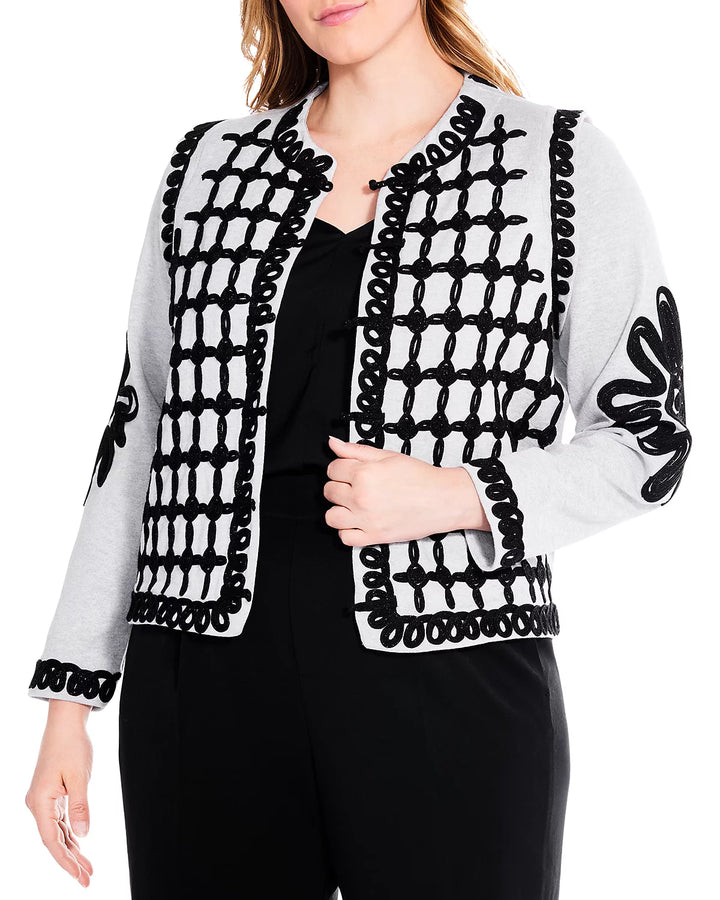 NIC+ZOE Plus Size Romantic Soutache Knit Jacket