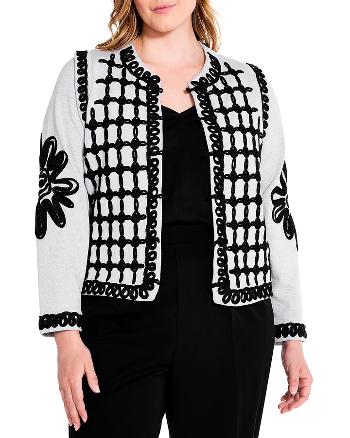 NIC+ZOE Plus Size Romantic Soutache Knit Jacket